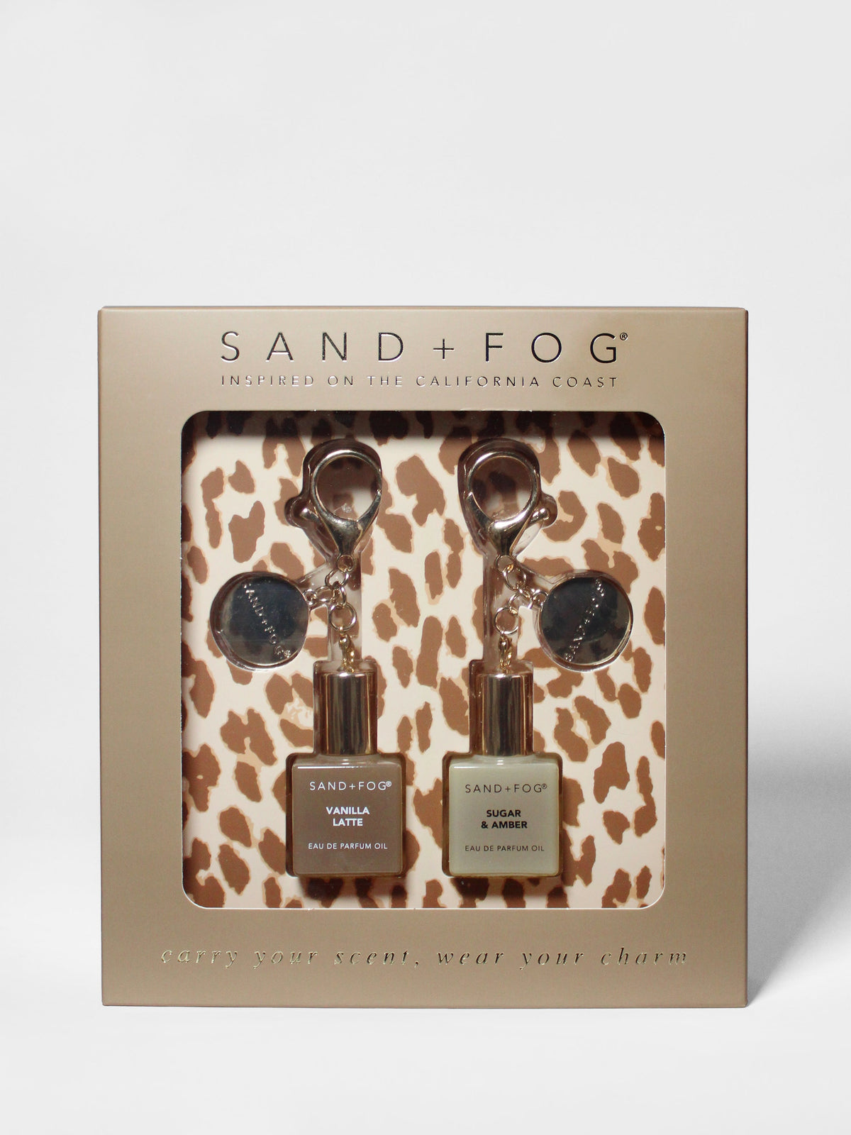 Practical Bag Charm Perfume Oil Rollerball Set - Vanilla Latte + Sugar & Amber